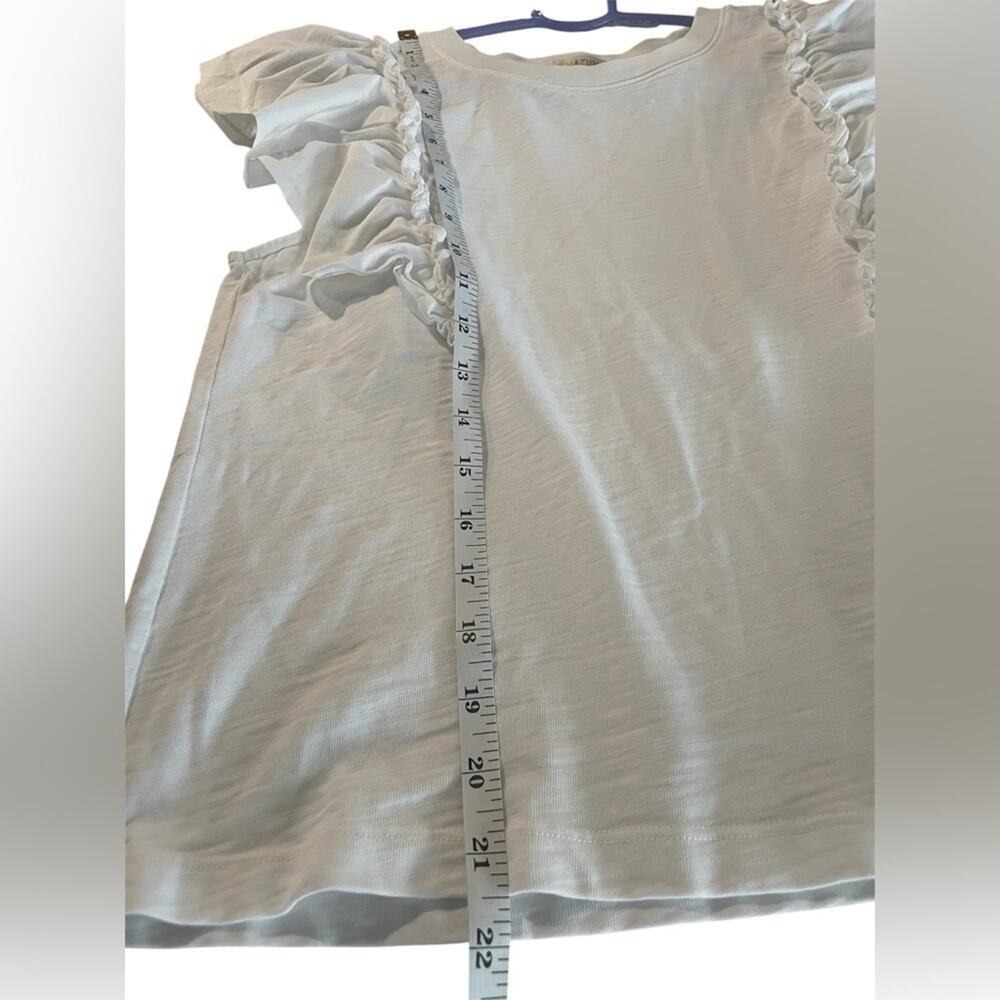 Nation LTD‎ Para Boxy Tee 100% Cotton White Ruffle Sleeveless- Small - Picture 6 of 12